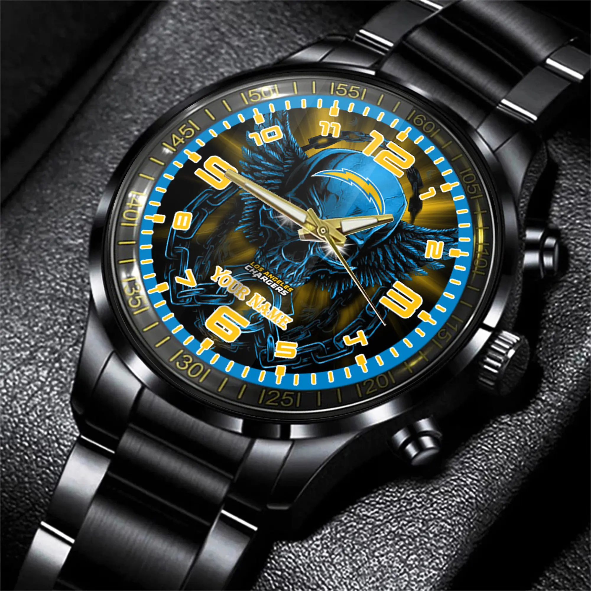 los angeles chargers nfl personalized 3d men hand watch gift for fans for father p9qtm