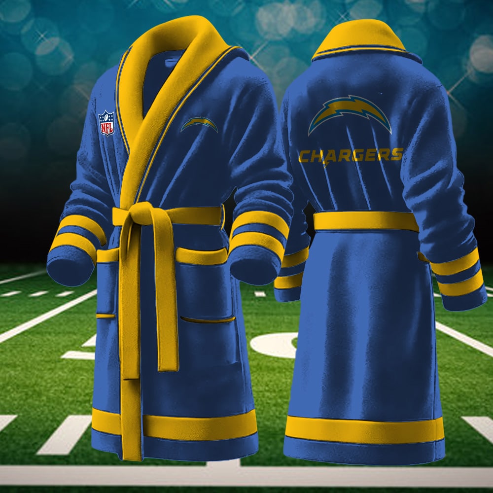 los angeles chargers nfl personalized fleece bathrobe tzqsb