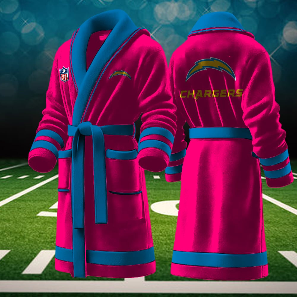los angeles chargers nfl personalized fleece bathrobe y3yqe