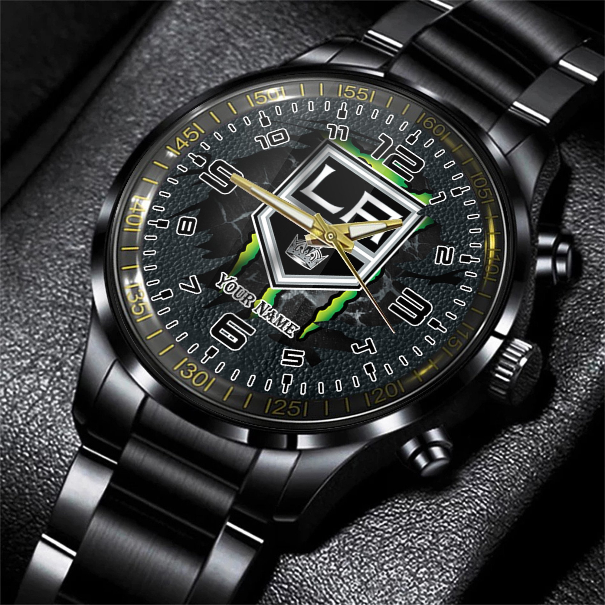los angeles kings nhl personalized 3d black men hand watch gift for fans wjc0k
