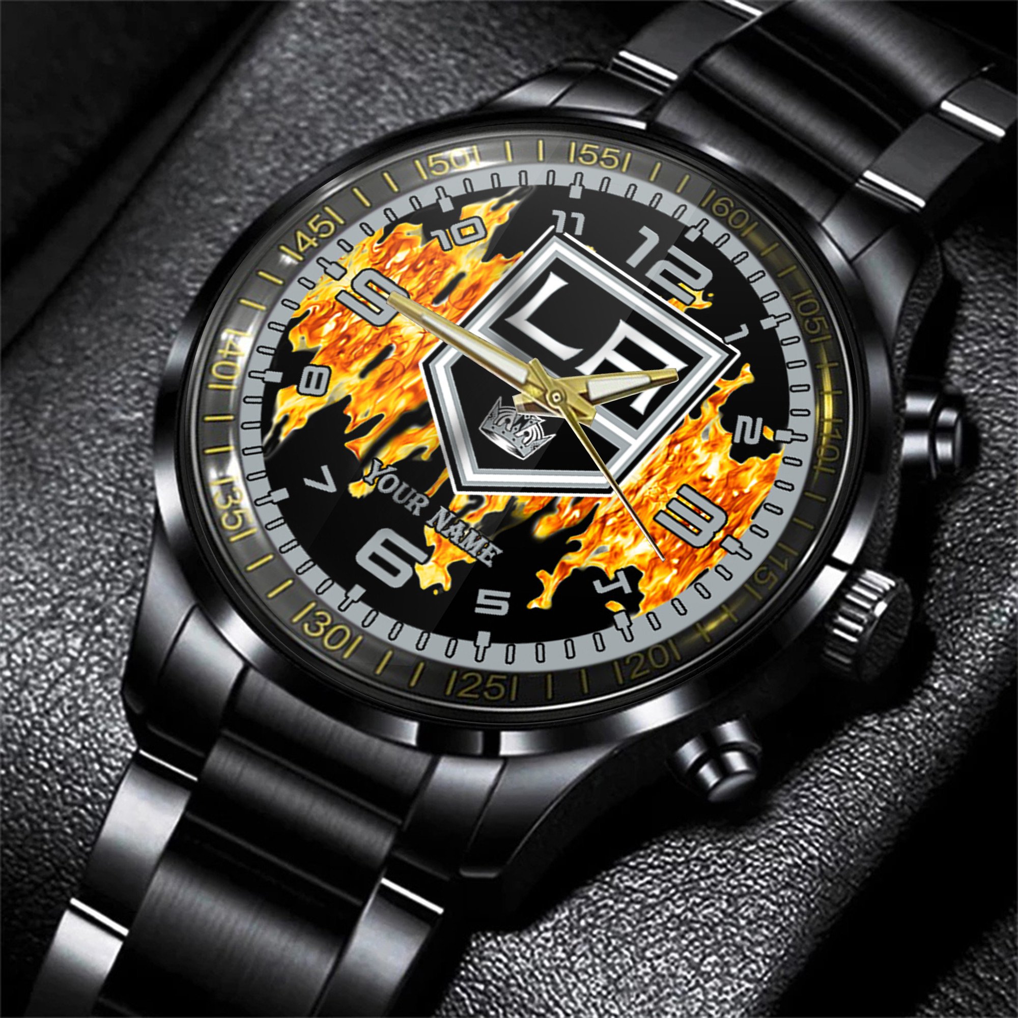 los angeles kings nhl personalized 3d black watch gift for fans 335re
