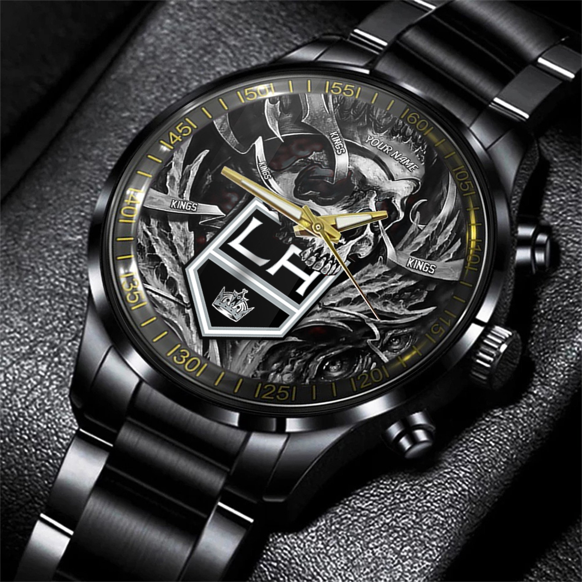 los angeles kings nhl skull personalized hand watch gift for fans 0mknq