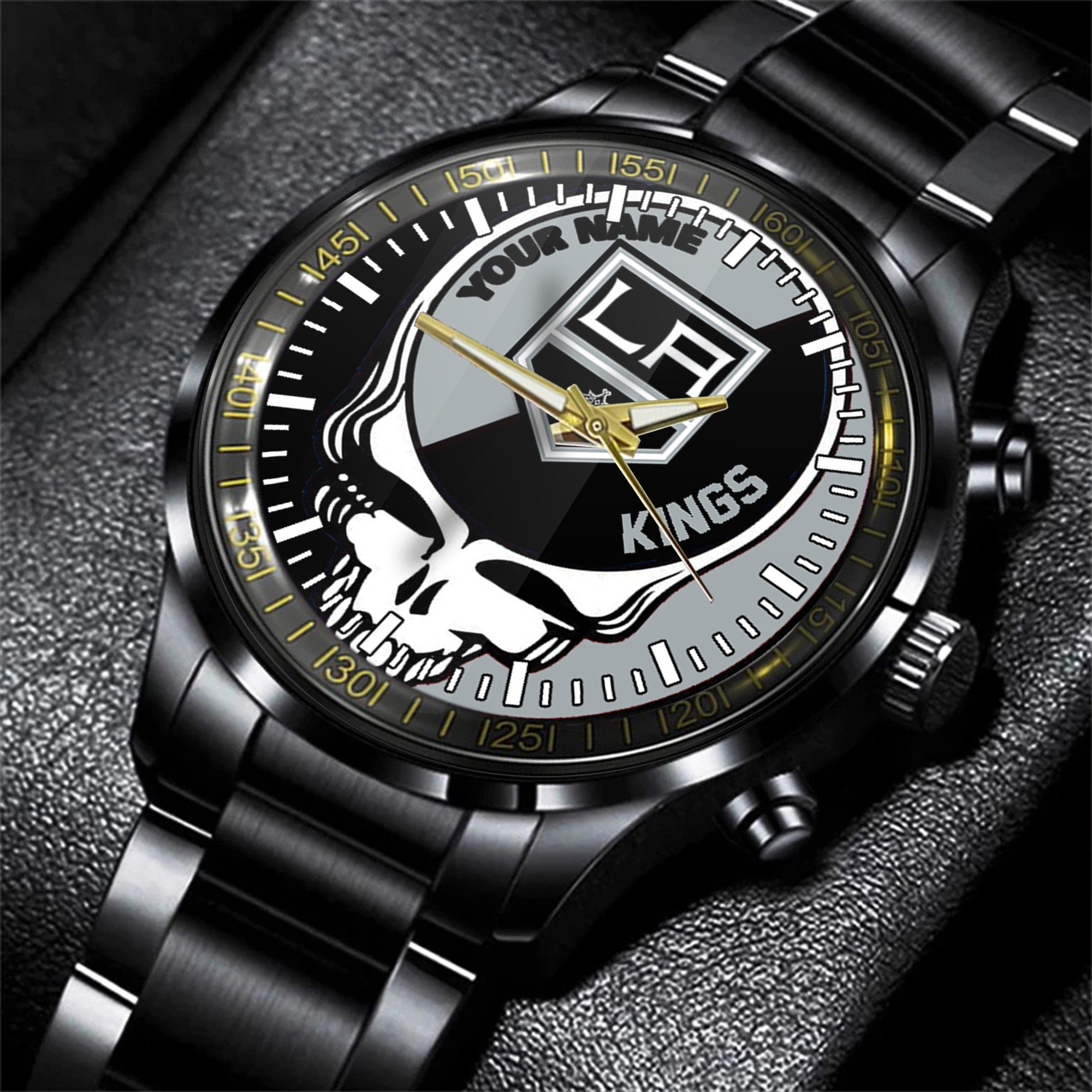 los angeles kings nhl skull personalized hand watch gift for fans a1dhc