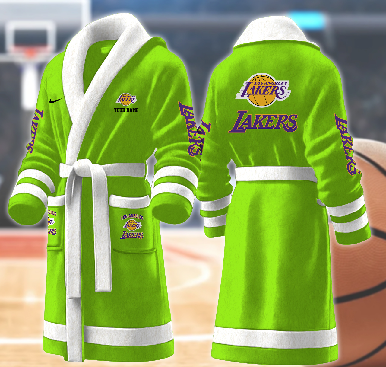 los angeles lakers nba personalized fleece bathrobe lcgia