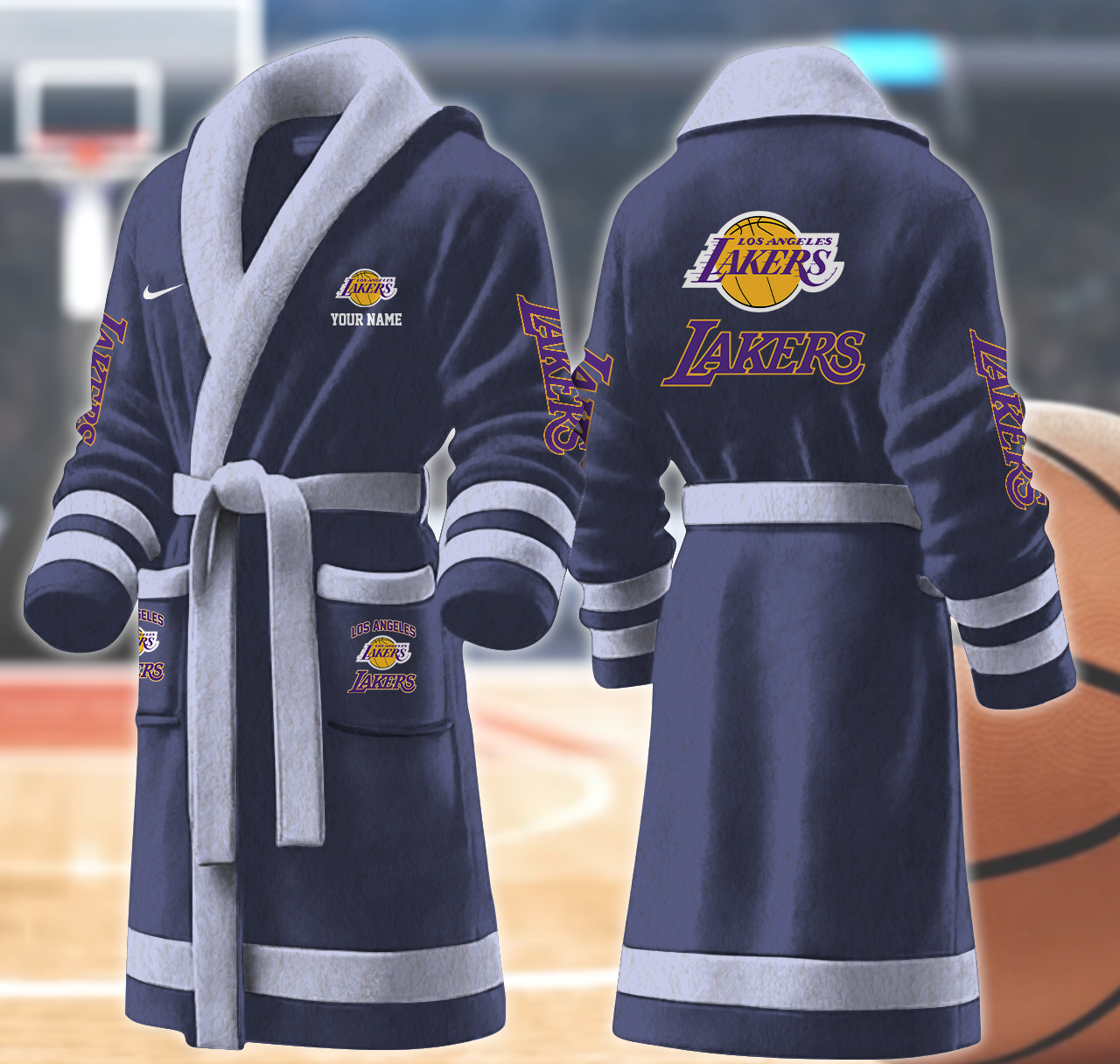 los angeles lakers nba personalized fleece bathrobe txw9w