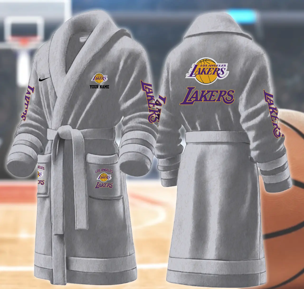 los angeles lakers nba personalized fleece bathrobe zbdmu