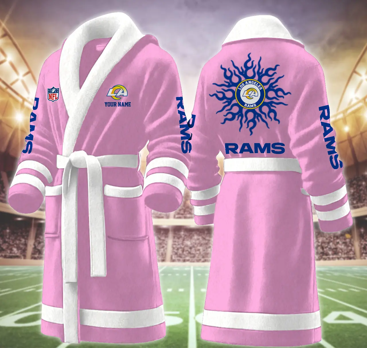los angeles rams nfl personalized fleece bathrobe et30f