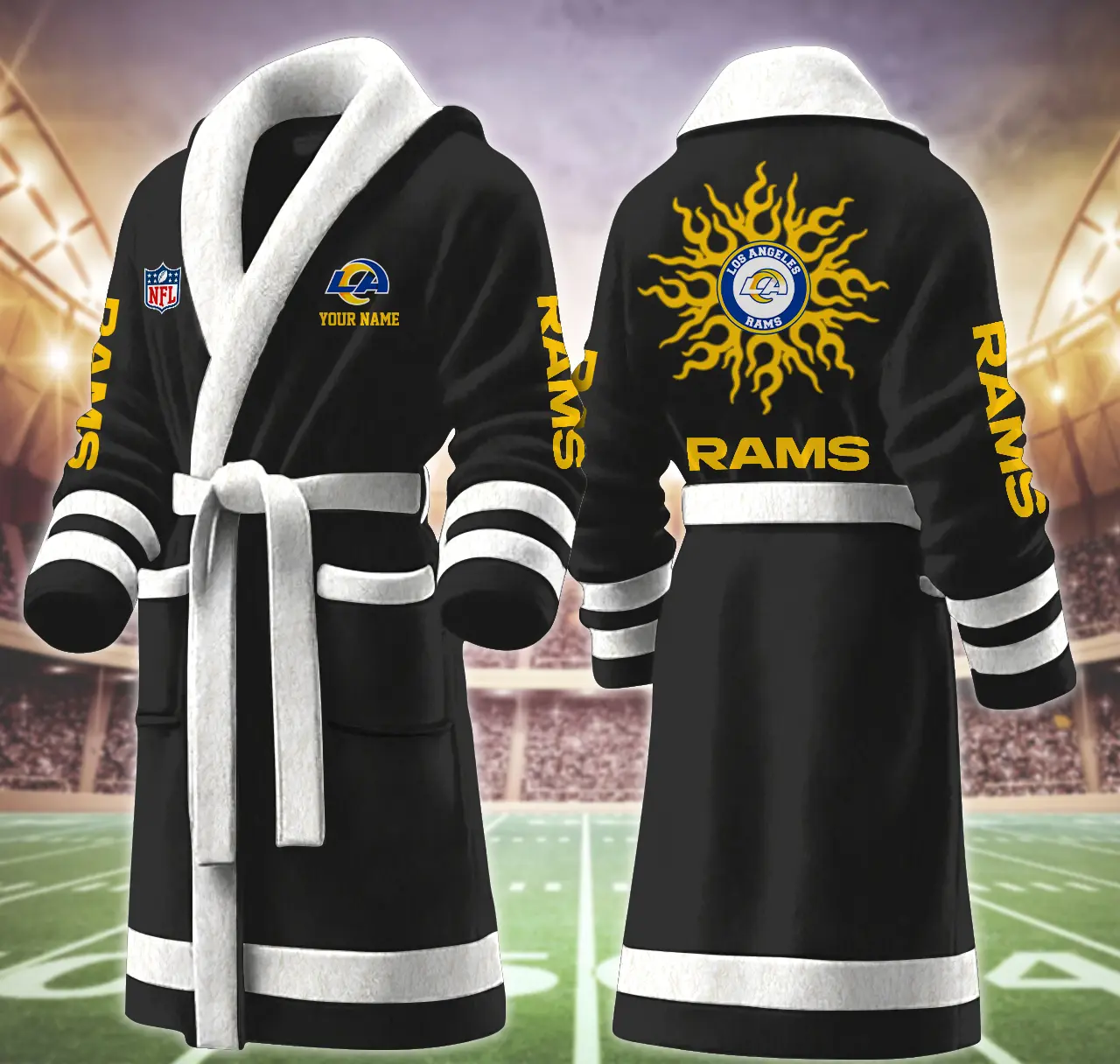 los angeles rams nfl personalized fleece bathrobe nmzf9