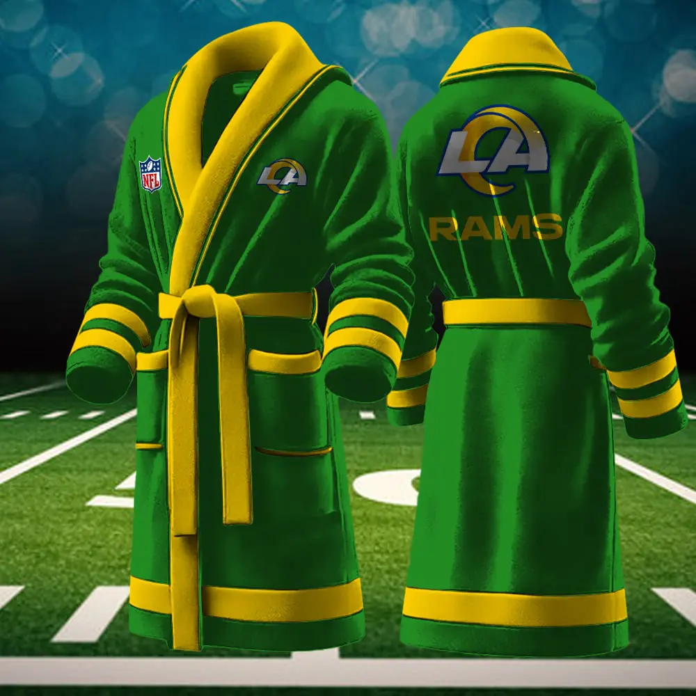 los angeles rams nfl personalized fleece bathrobe pcxqb