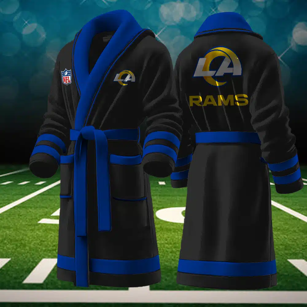 los angeles rams nfl personalized fleece bathrobe pl4cq