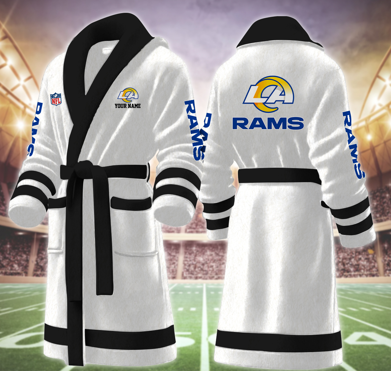 los angeles rams nfl personalized fleece bathrobe rh6ae