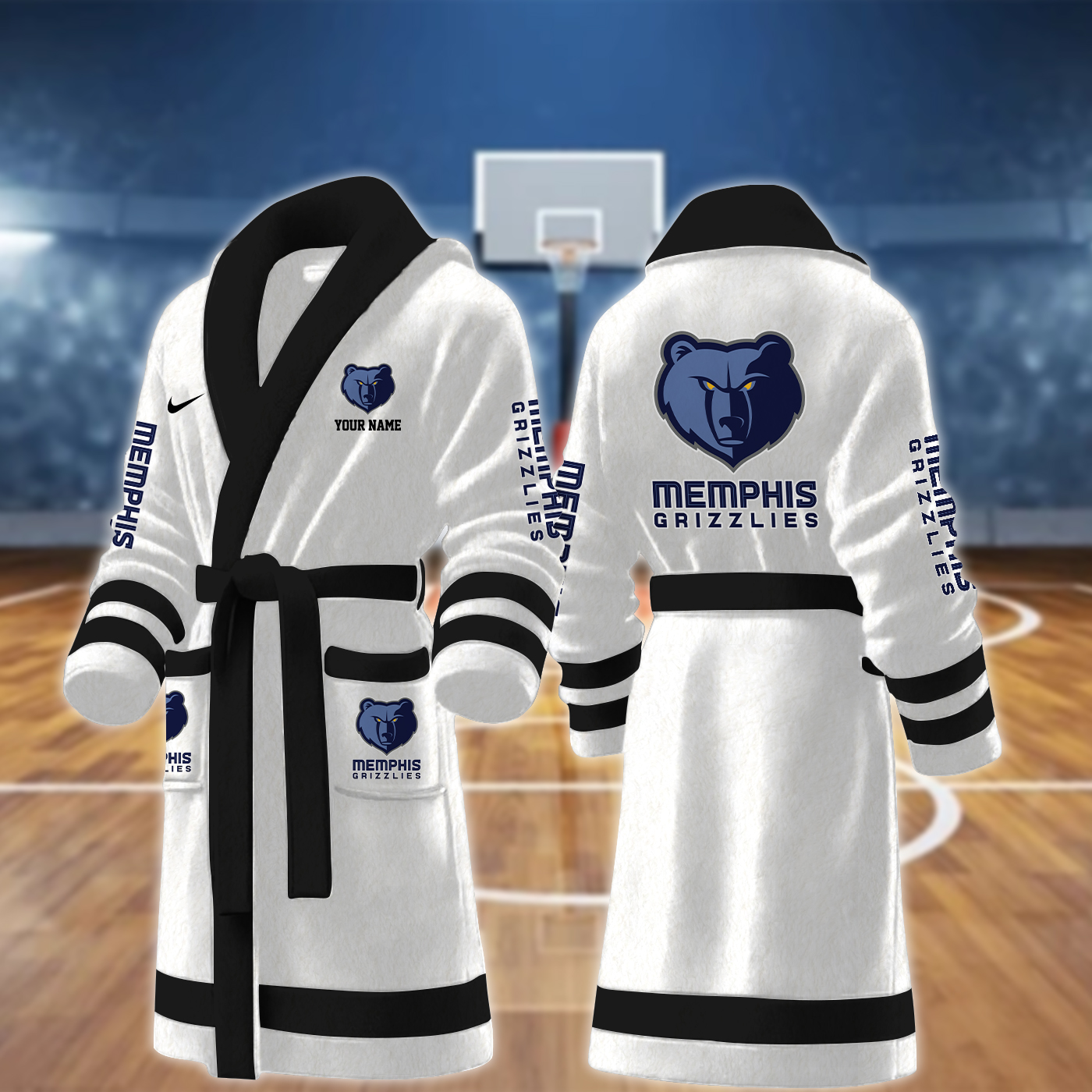 memphis grizzlies nba personalized fleece bathrobe jfui7