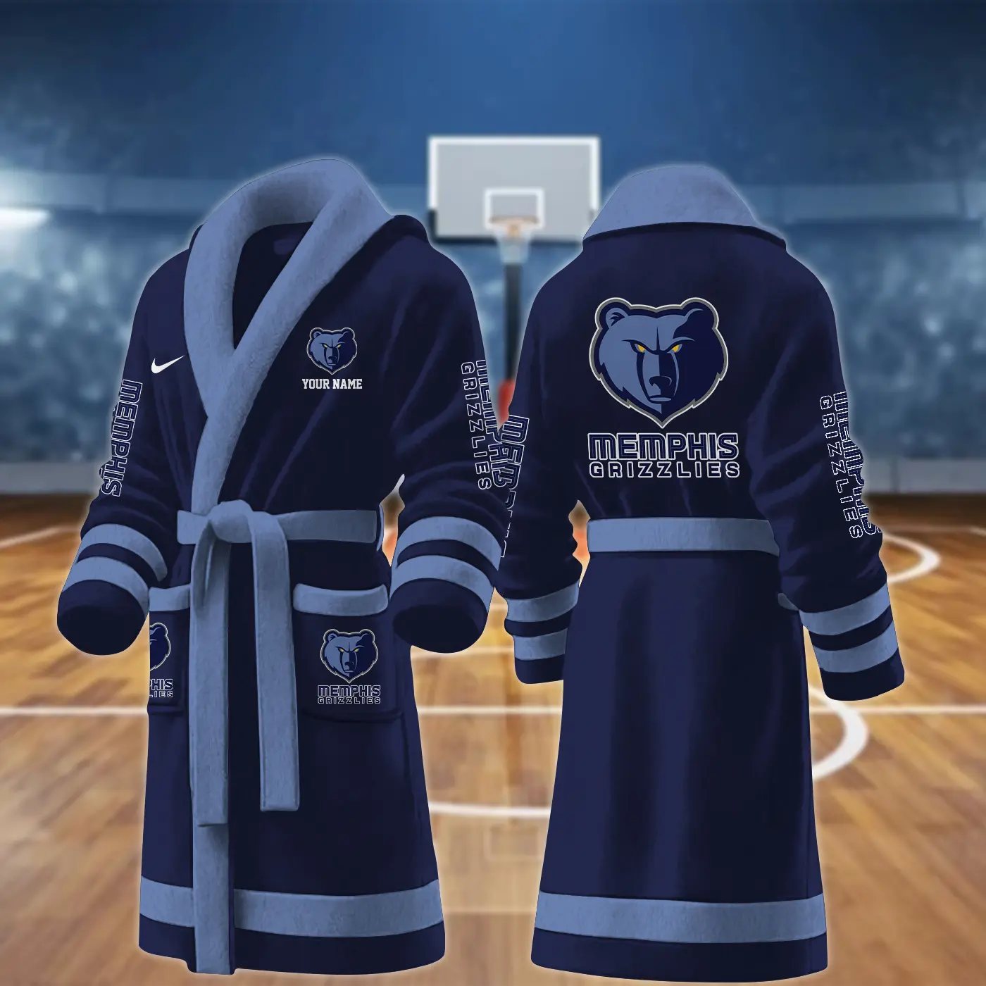 memphis grizzlies nba personalized fleece bathrobe tcavx
