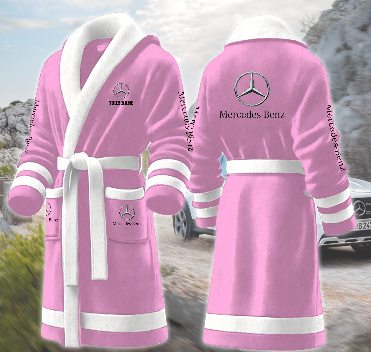 mercedes benz motocycles personalized fleece bathrobe svyik
