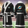 miami dolphins nfl personalized fleece bathrobe fw36z