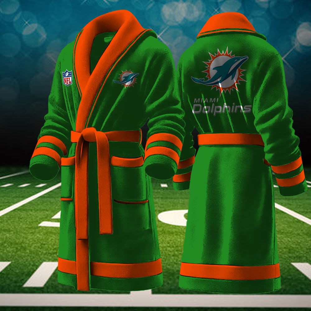 miami dolphins nfl personalized fleece bathrobe fw4tt