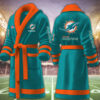 miami dolphins nfl personalized fleece bathrobe o731j