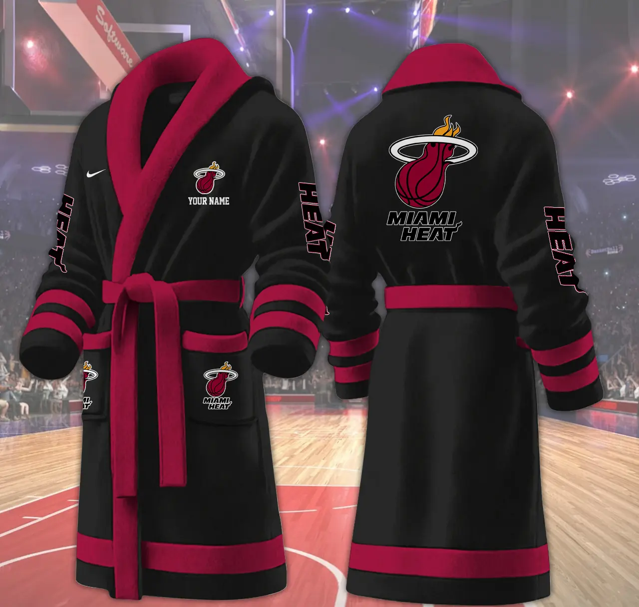 miami heat nba personalized fleece bathrobe kndjv