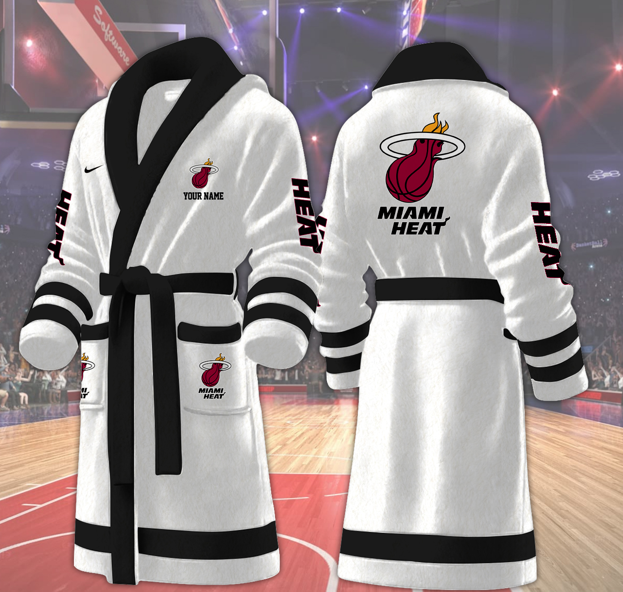 miami heat nba personalized fleece bathrobe rgcyy