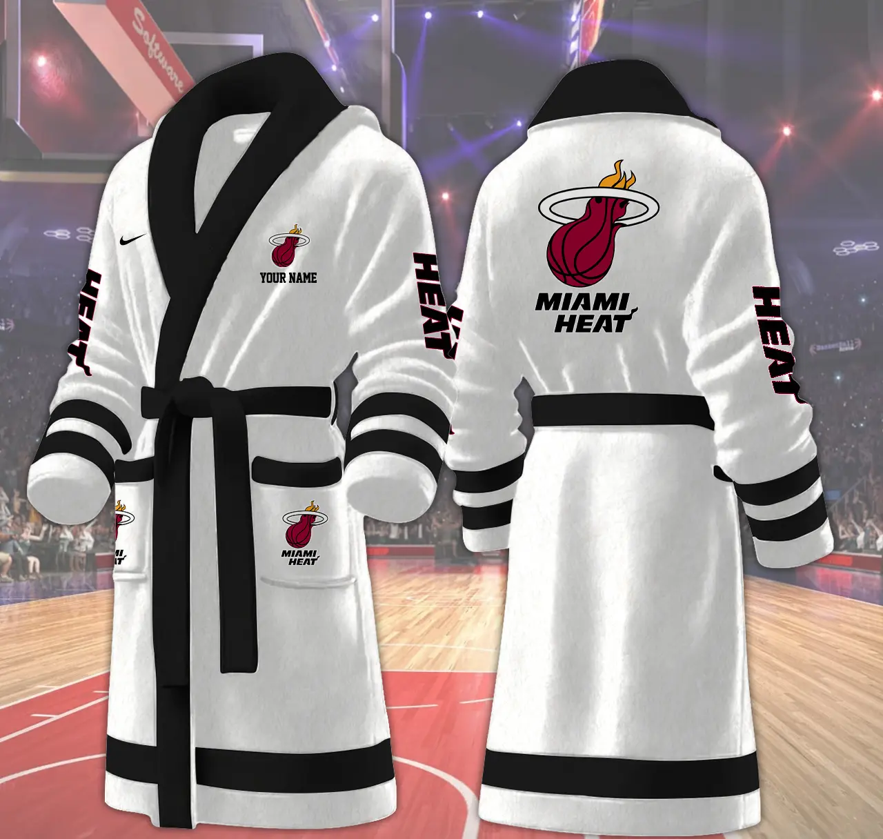 miami heat nba personalized fleece bathrobe rgcyy