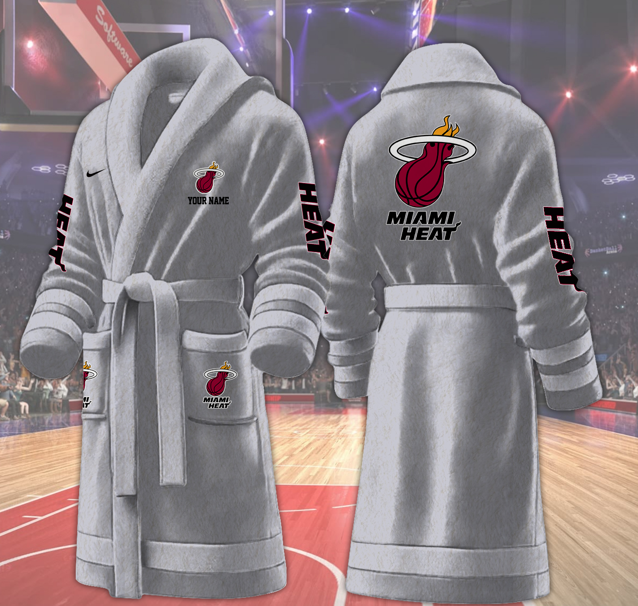 miami heat nba personalized fleece bathrobe rpvzg