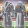 miami hurricanes ncaa personalized fleece bathrobe 3h6mv