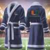 miami hurricanes ncaa personalized fleece bathrobe 6cdhw