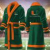 miami hurricanes ncaa personalized fleece bathrobe kc9au