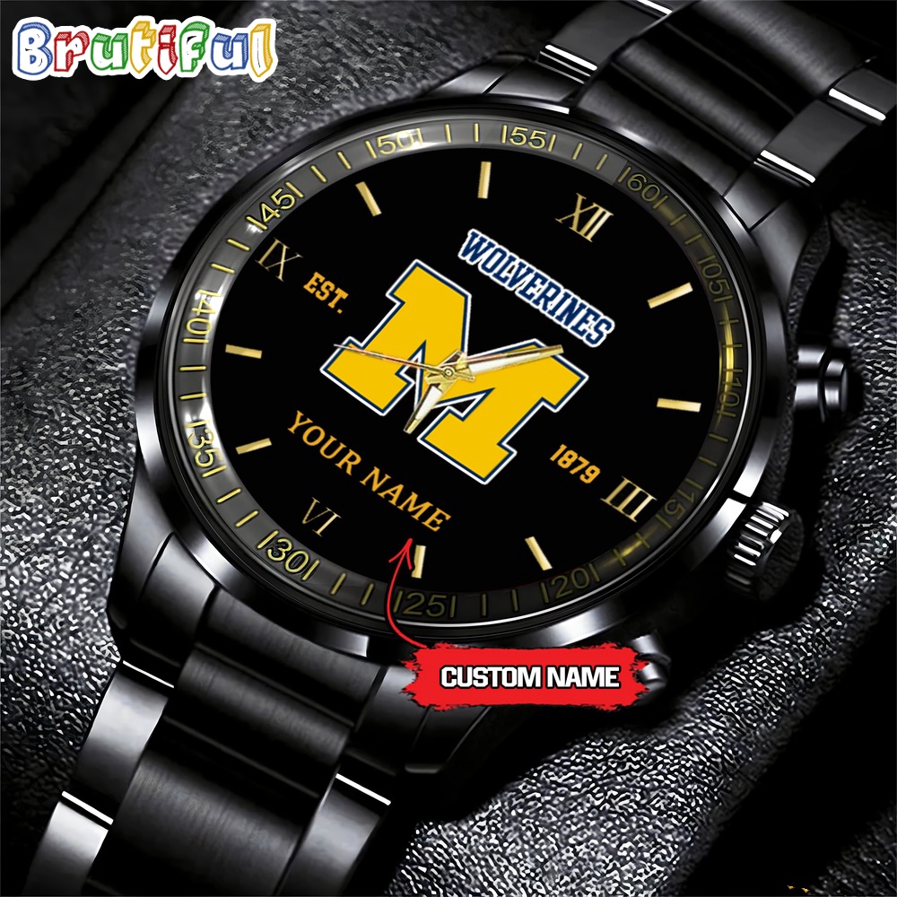 michigan wolverines ncaa personalized black fashion watch football watch for fans wvmlj