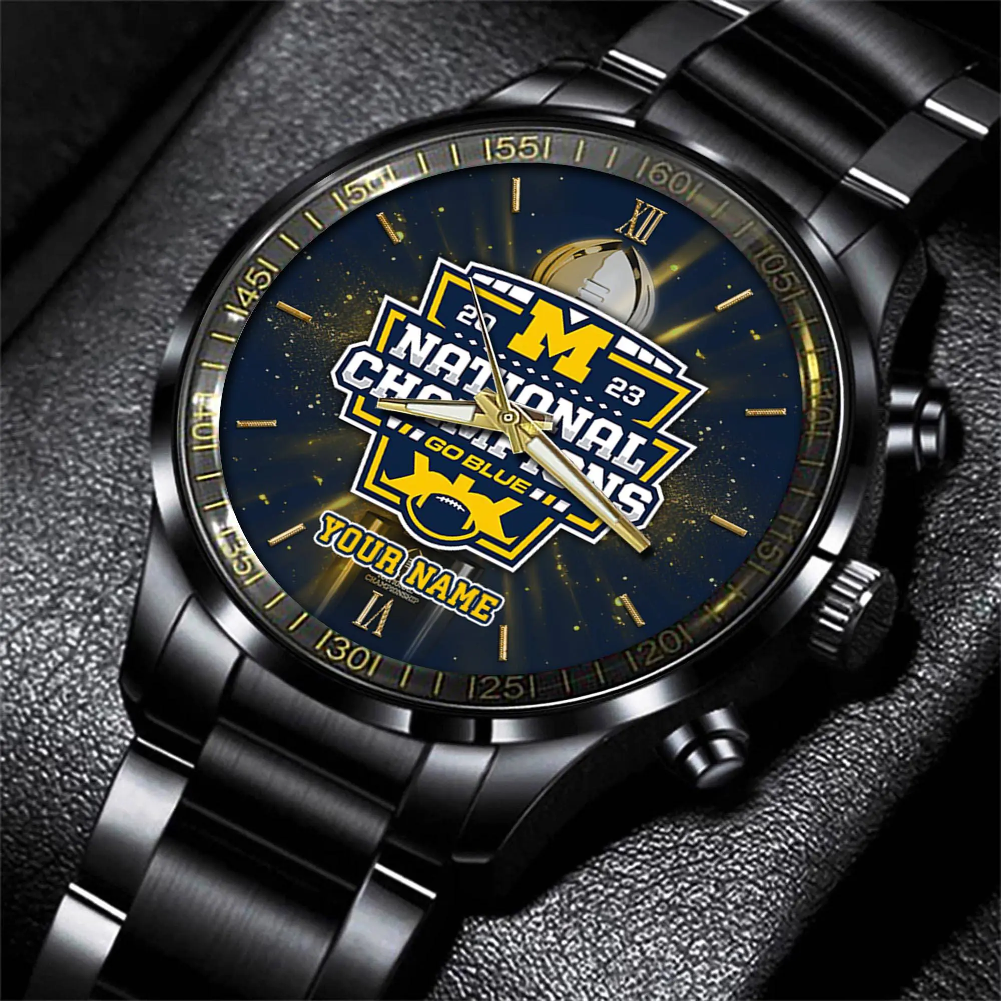 michigan wolverines ncaa personalized black new hand watch gifts for fans ernhw