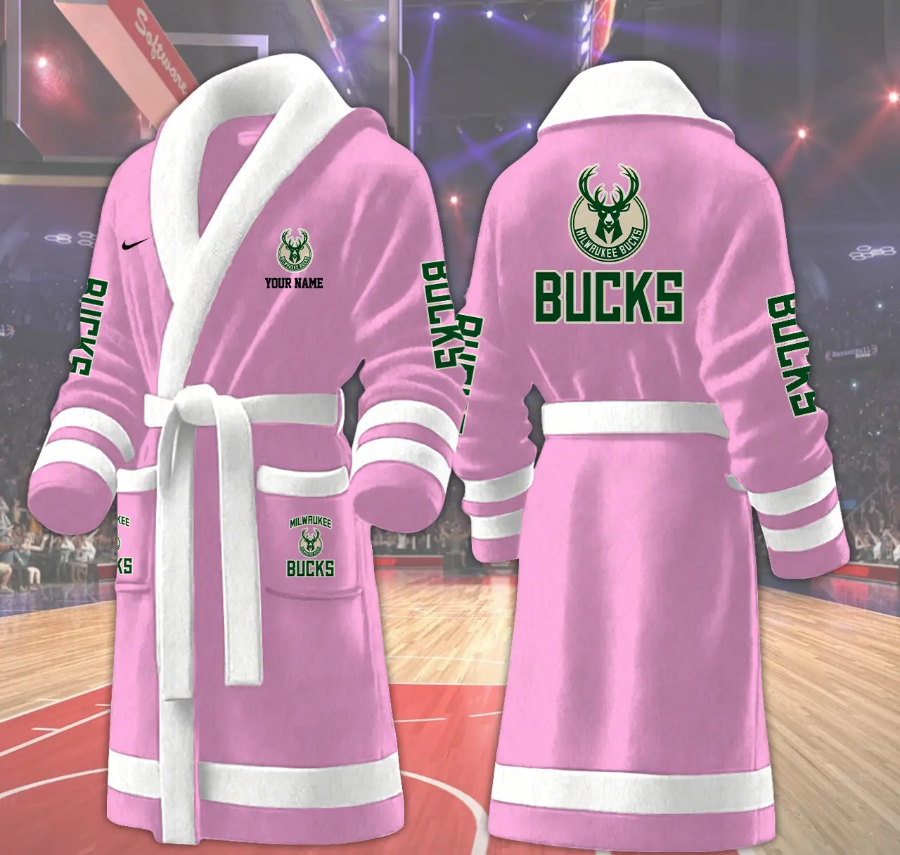 milwaukee bucks nba personalized fleece bathrobe cgwo8