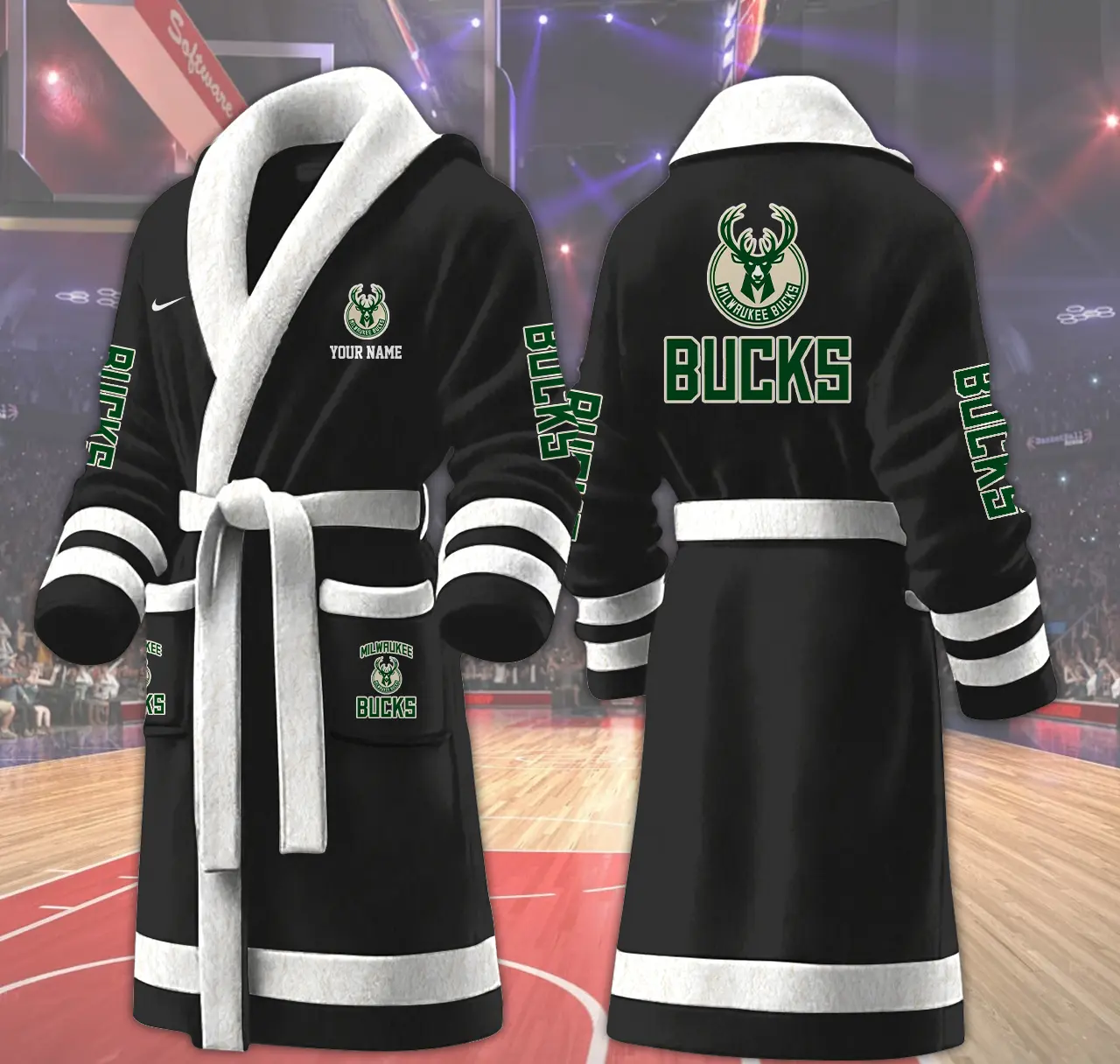 milwaukee bucks nba personalized fleece bathrobe faab8