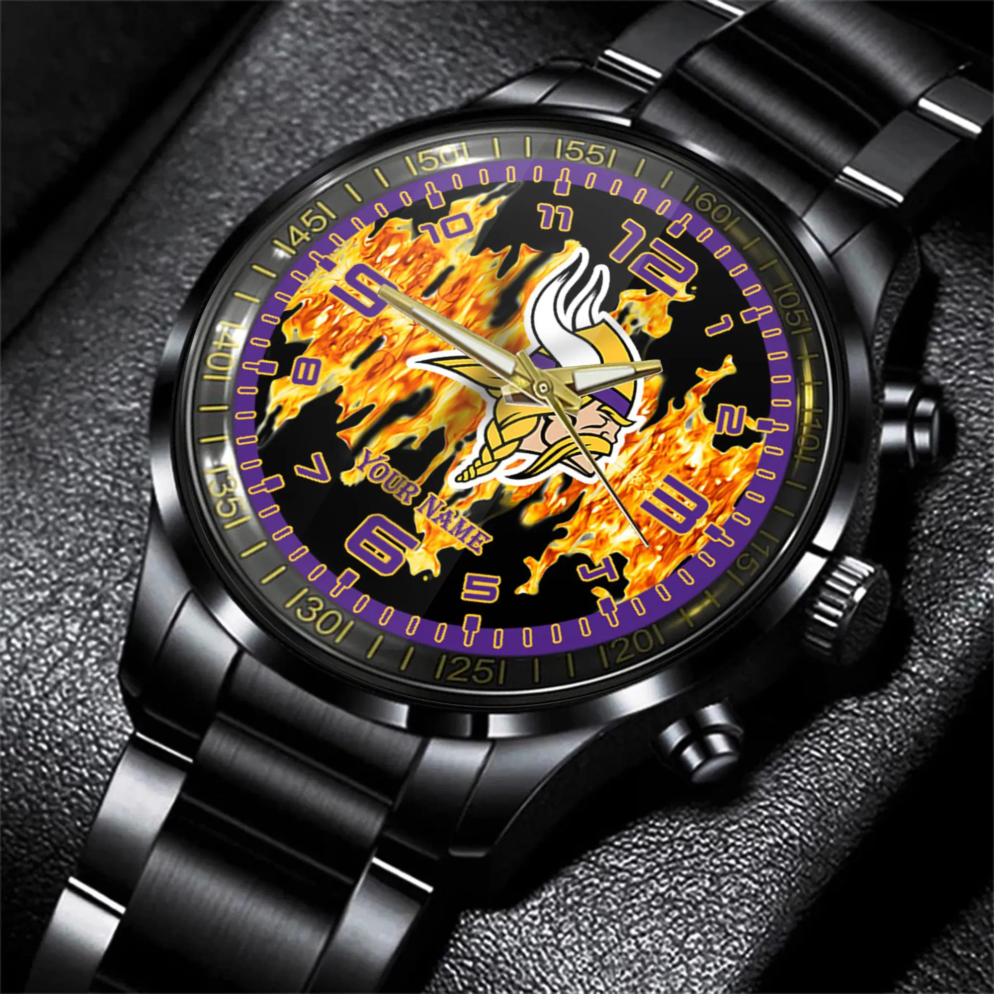 minnesota vikings nfl personalized 3d men hand watch gift for fans for father ok5qc