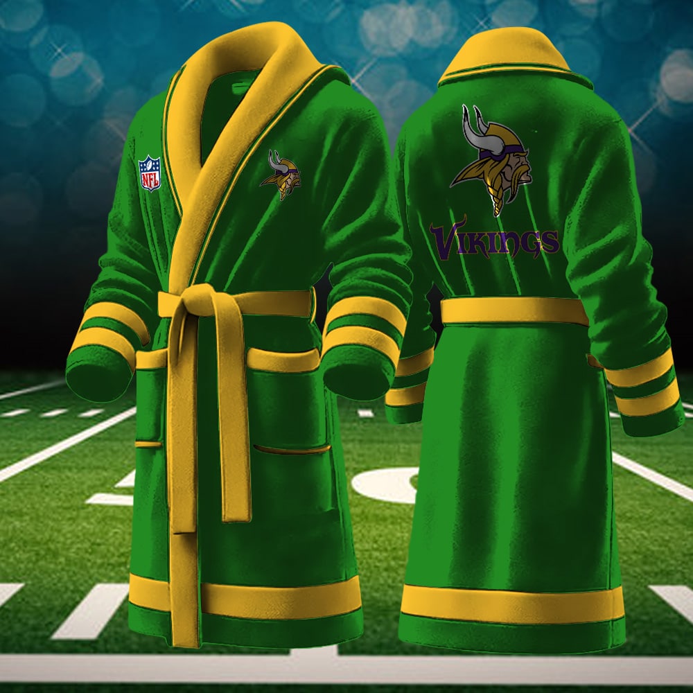 minnesota vikings nfl personalized fleece bathrobe 5yqou