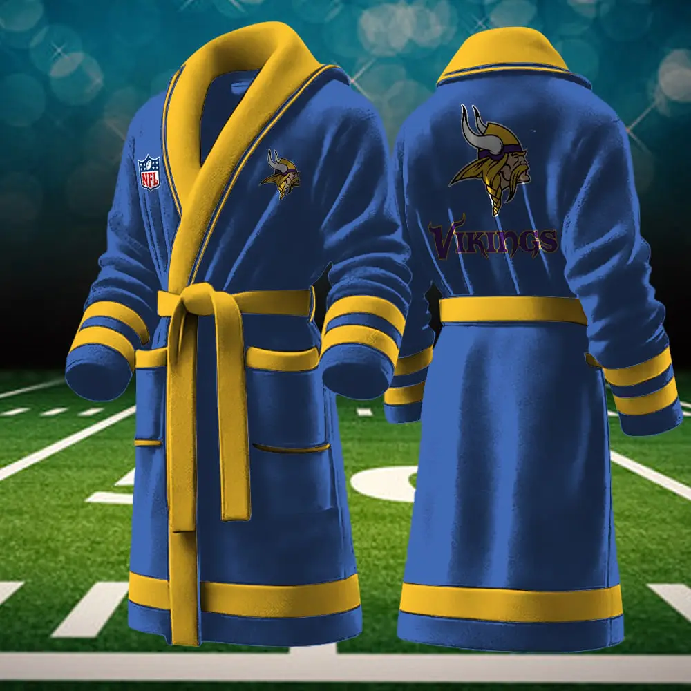 minnesota vikings nfl personalized fleece bathrobe va0ai
