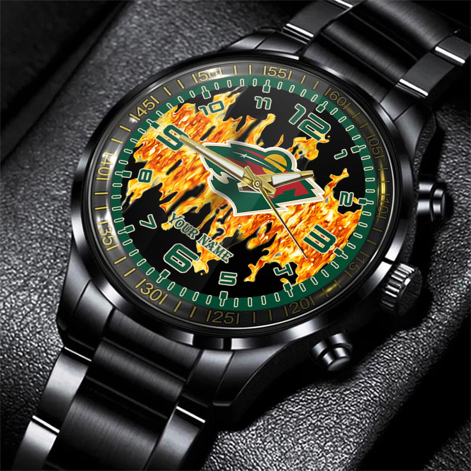 minnesota wild nhl personalized 3d black watch gift for fans mt3vt