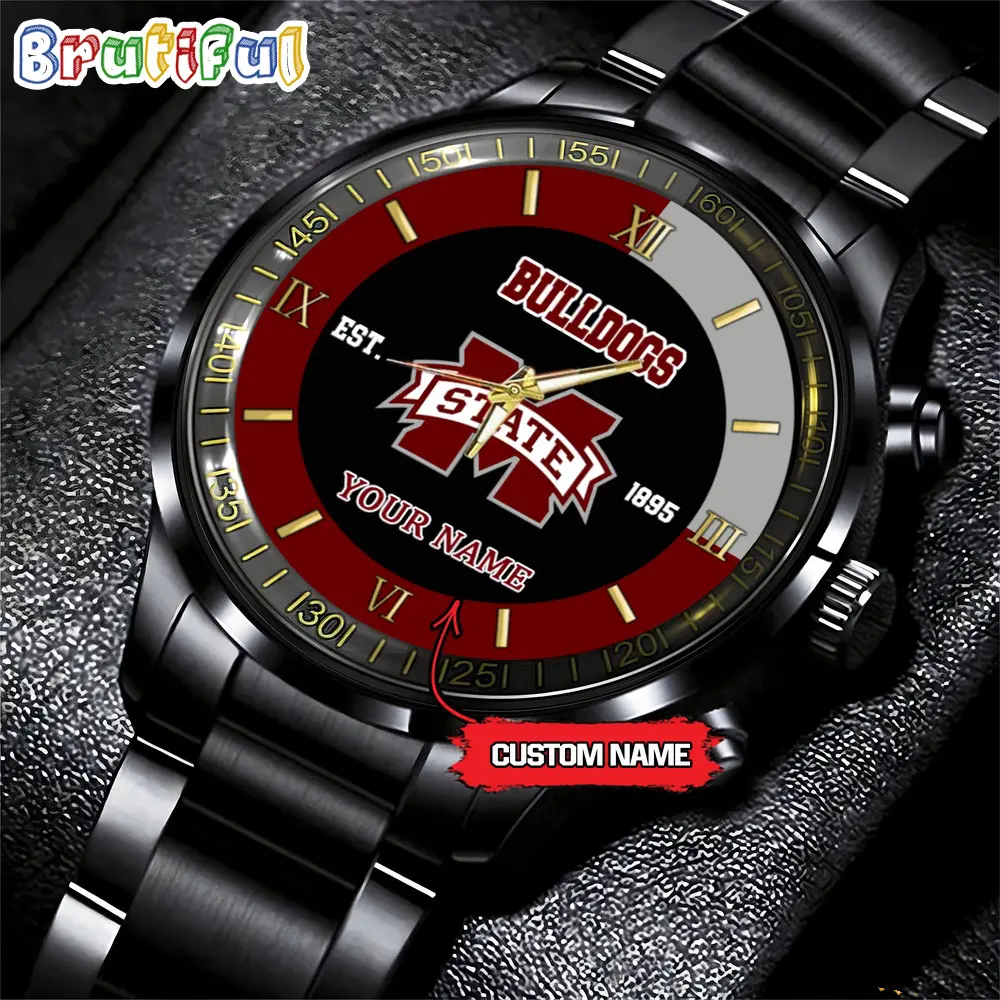 mississippi state bulldogs ncaa personalized black hand watch for fans kpes8