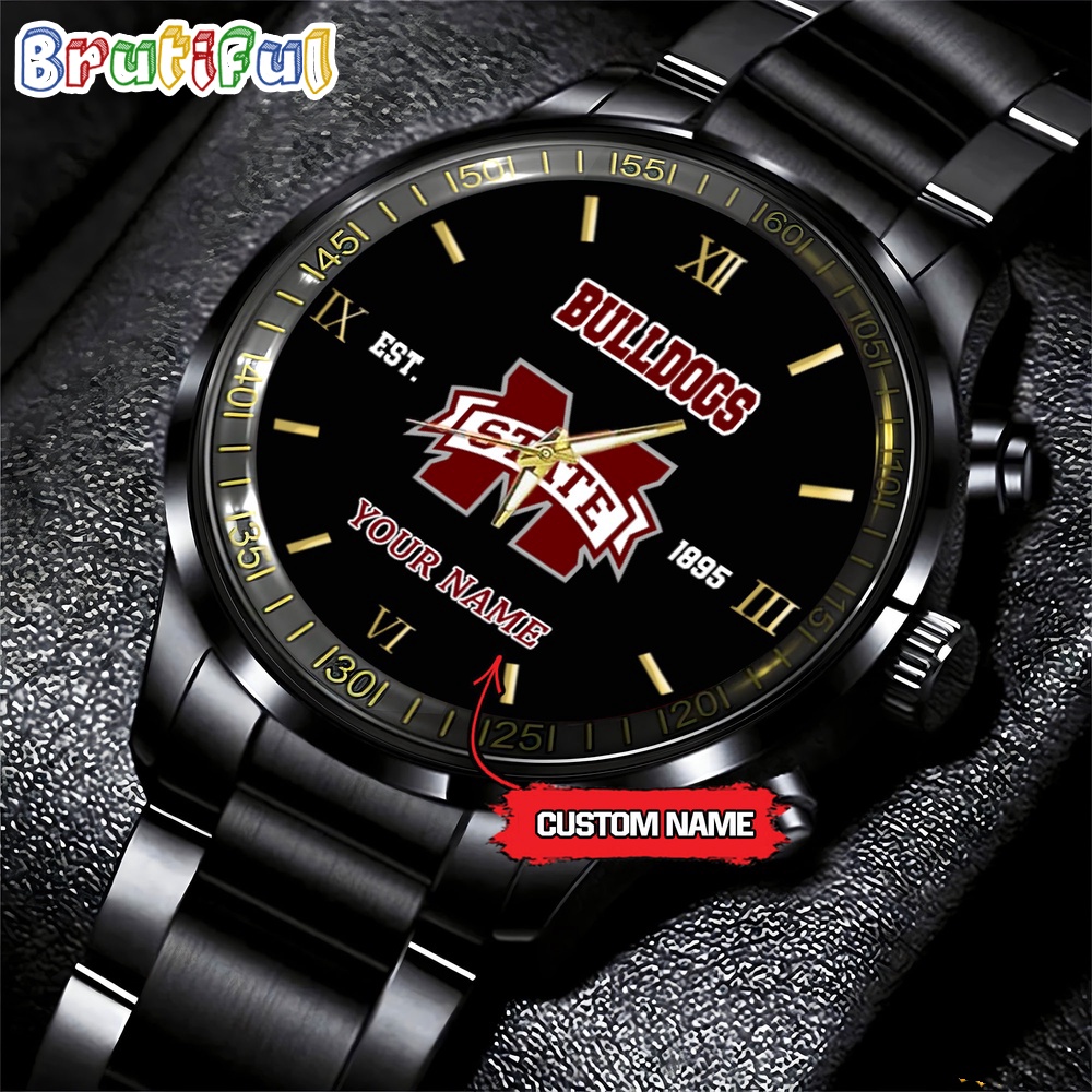 mississippi state ncaa personalized black fashion watch football watch for fans 5gb72