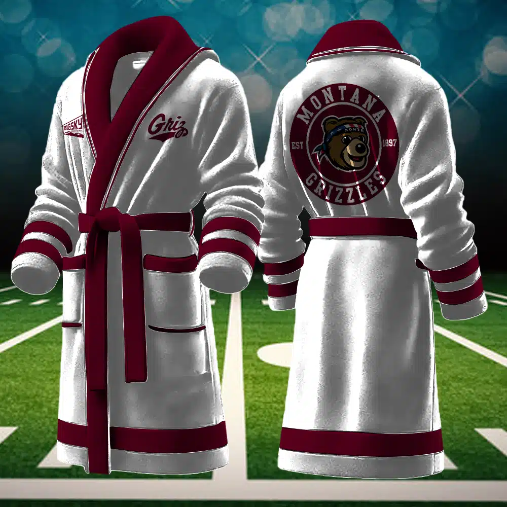 montana grizzlies ncaa personalized fleece bathrobe gynik