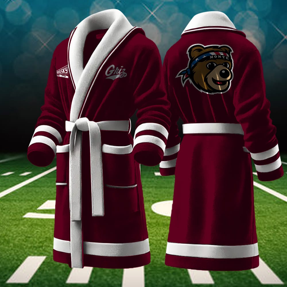 montana grizzlies ncaa personalized fleece bathrobe jl6pn