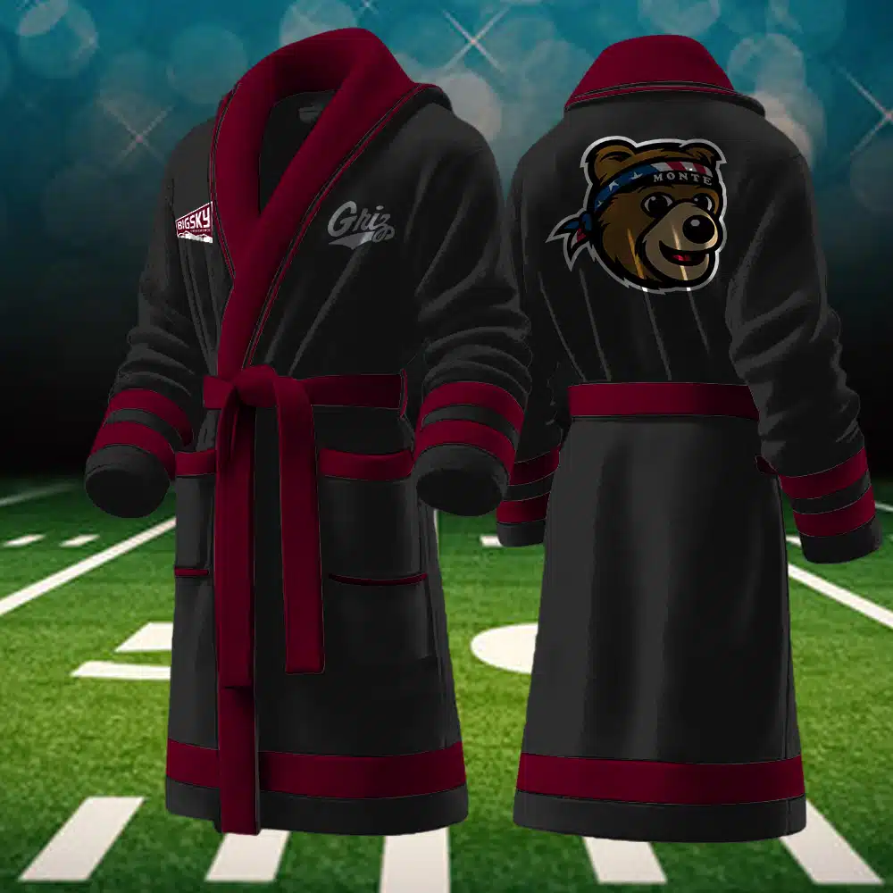 montana grizzlies ncaa personalized fleece bathrobe serjj