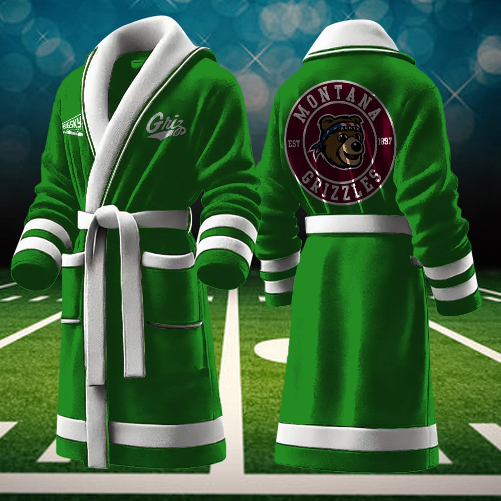 montana grizzlies ncaa personalized fleece bathrobe xagfo