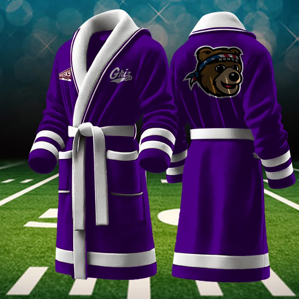 montana grizzlies ncaa personalized fleece bathrobe ylr8k