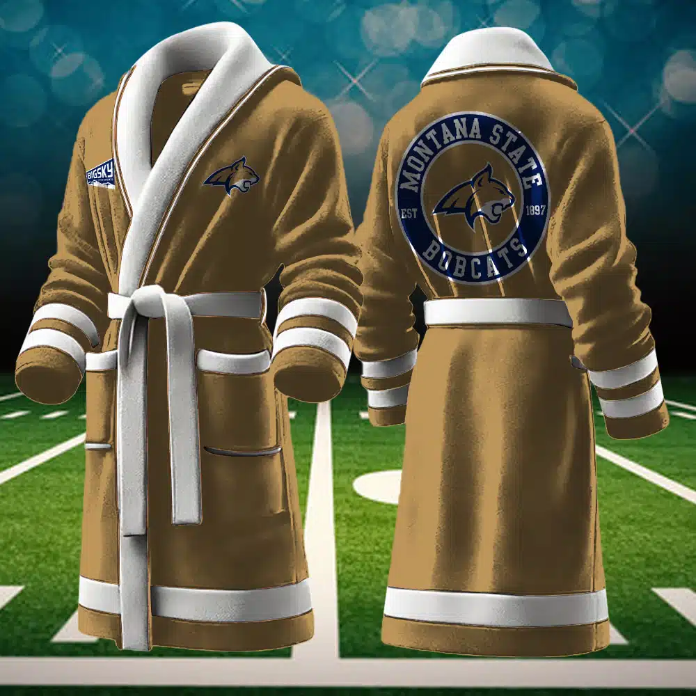 montana state bobcats ncaa personalized fleece bathrobe fzciq