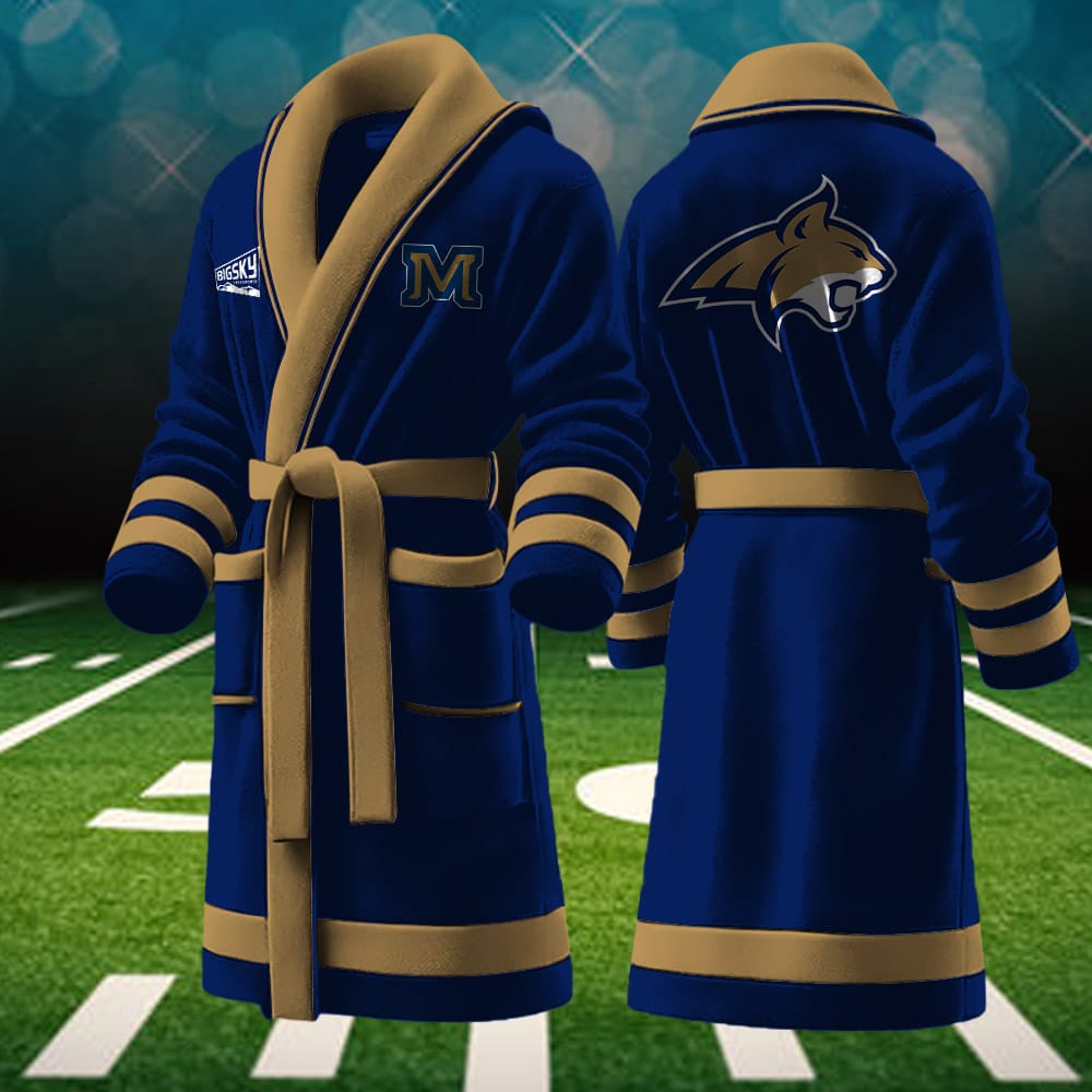 montana state bobcats ncaa personalized fleece bathrobe hjvzt