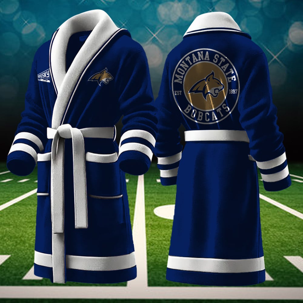 montana state bobcats ncaa personalized fleece bathrobe oyqd5