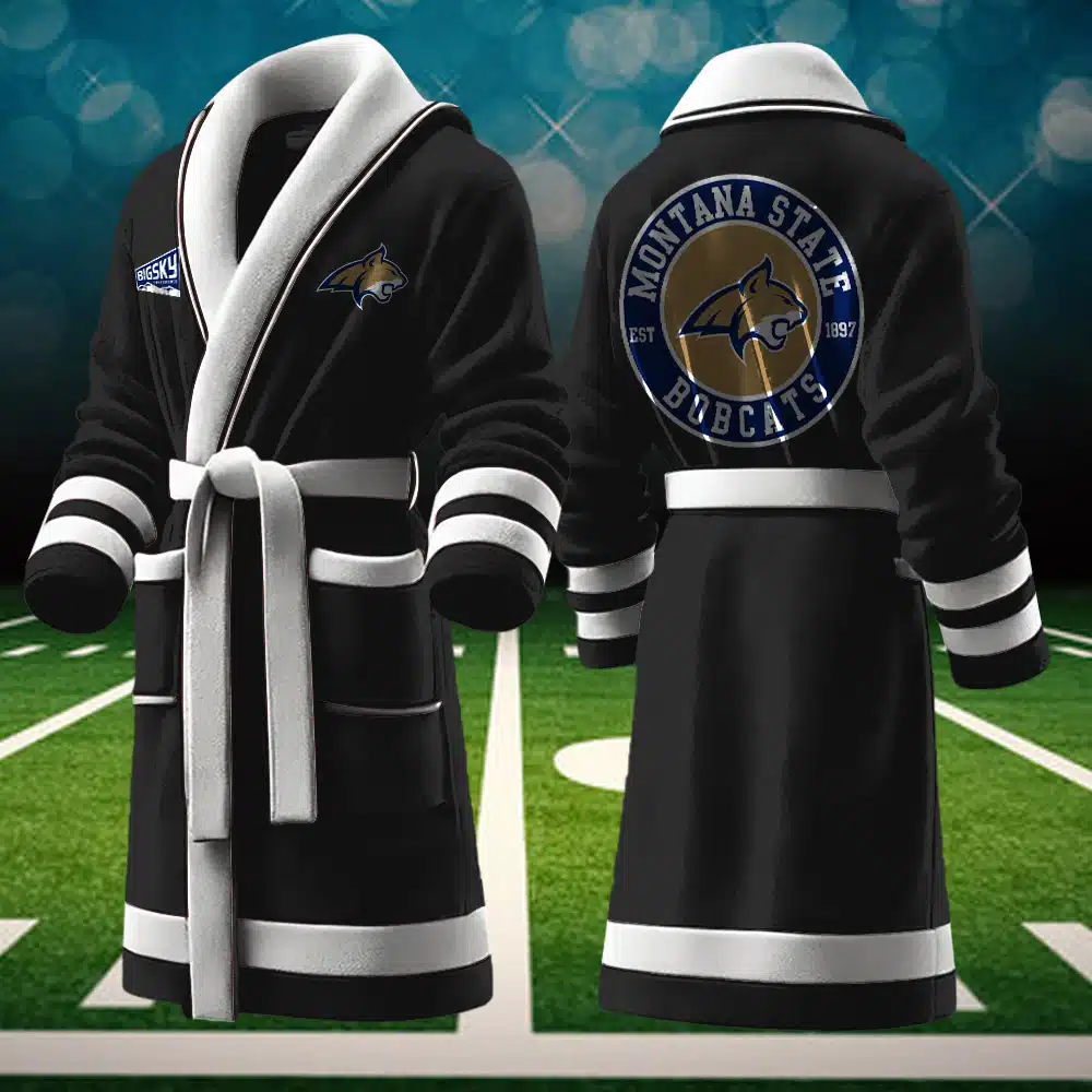 montana state bobcats ncaa personalized fleece bathrobe sap1a