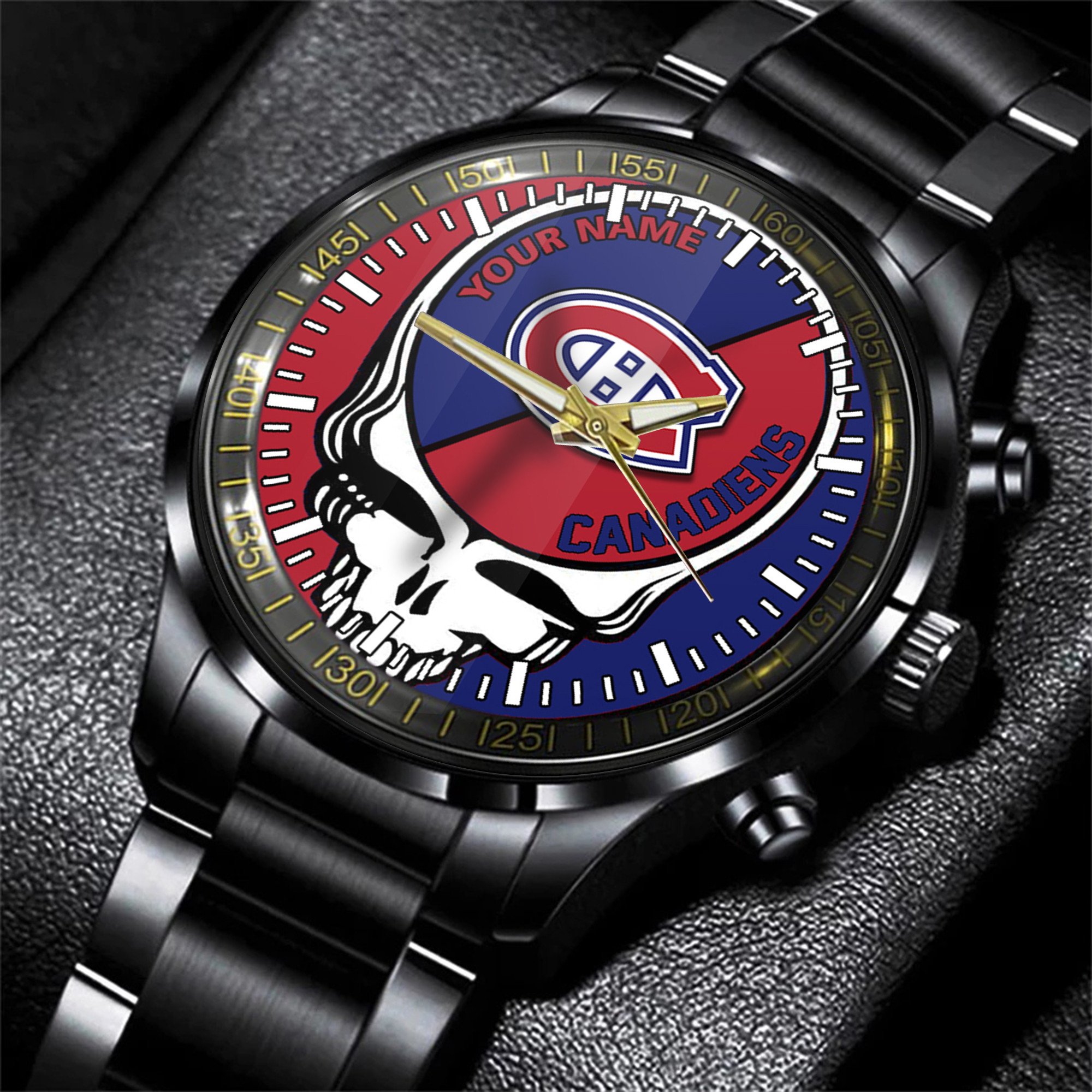 montreal canadiens nhl skull personalized hand watch gift for fans ezjjz