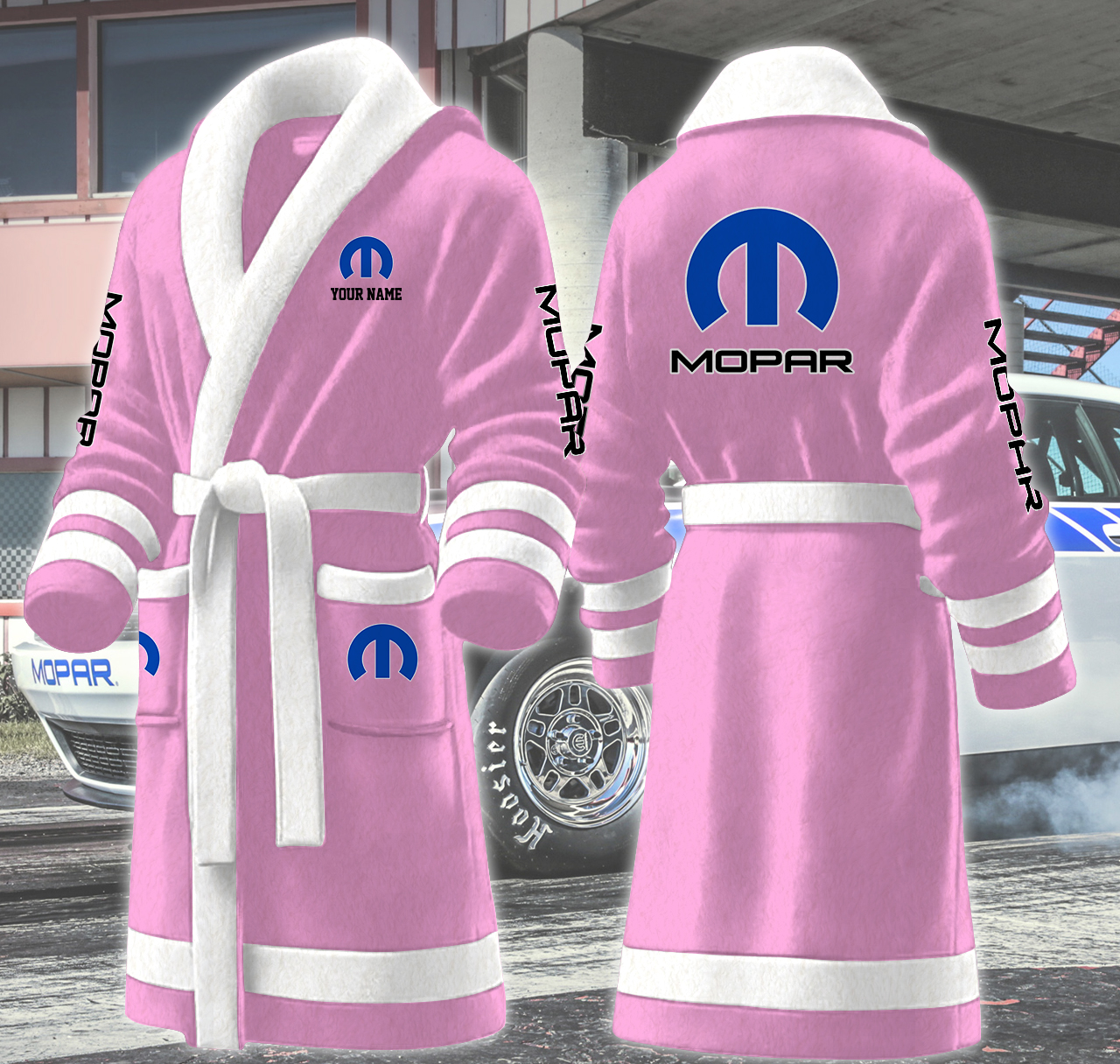 mopar motocycles personalized fleece bathrobe lcs9j