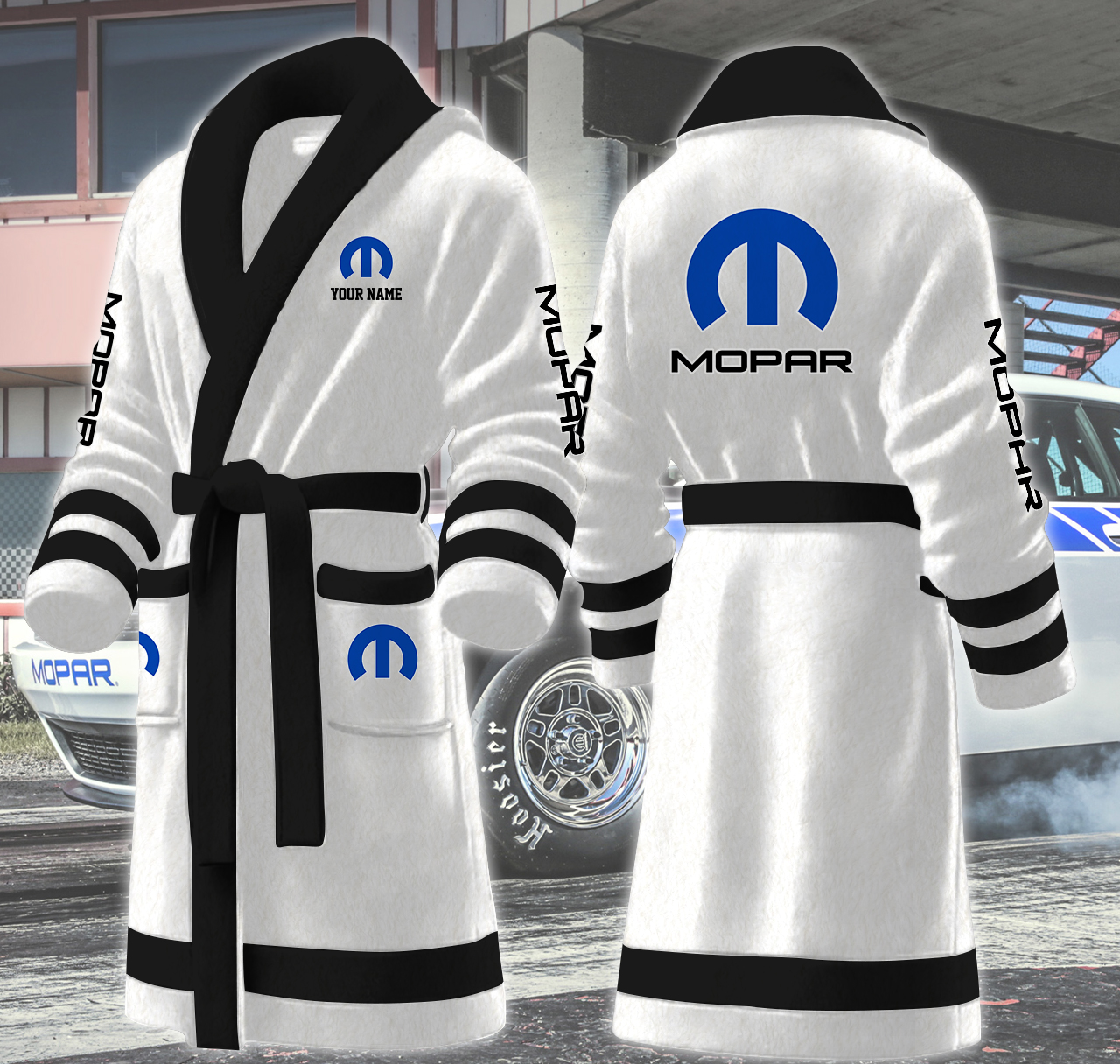 mopar motocycles personalized fleece bathrobe tdlfl